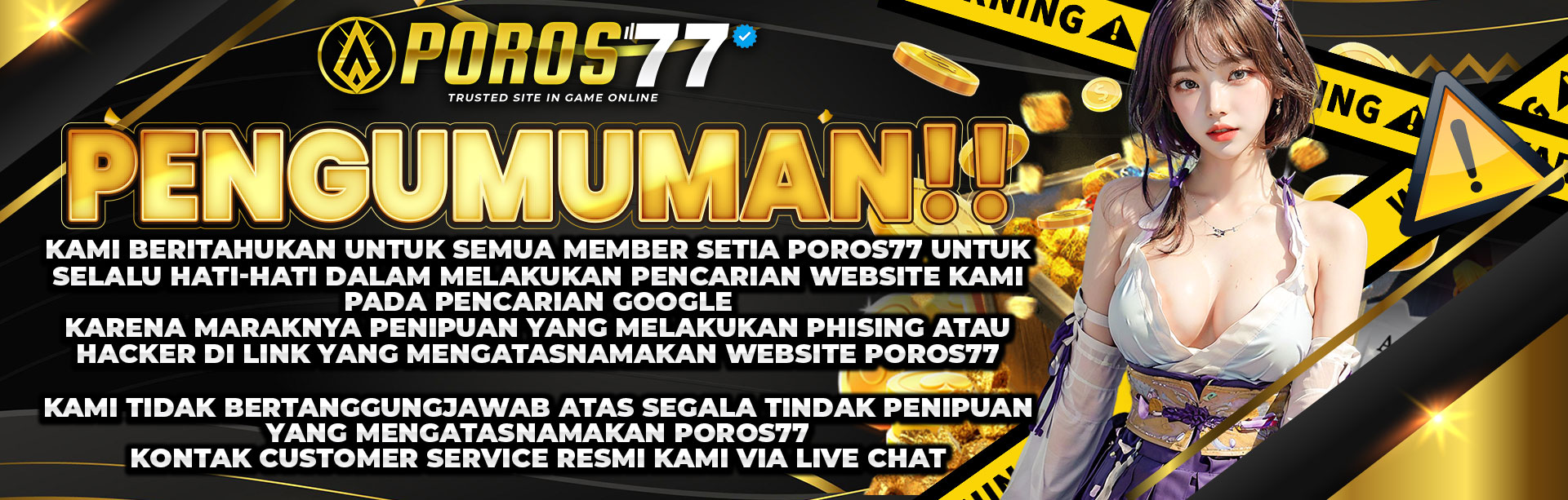HATI HATI PENIPUAN MENGATASNAMAKAN POROS77
